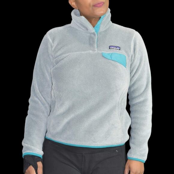 Patagonia ReTool Snap T Grey Pullover Fleece Turquoise Style 25442 Size Small - Picture 12 of 12